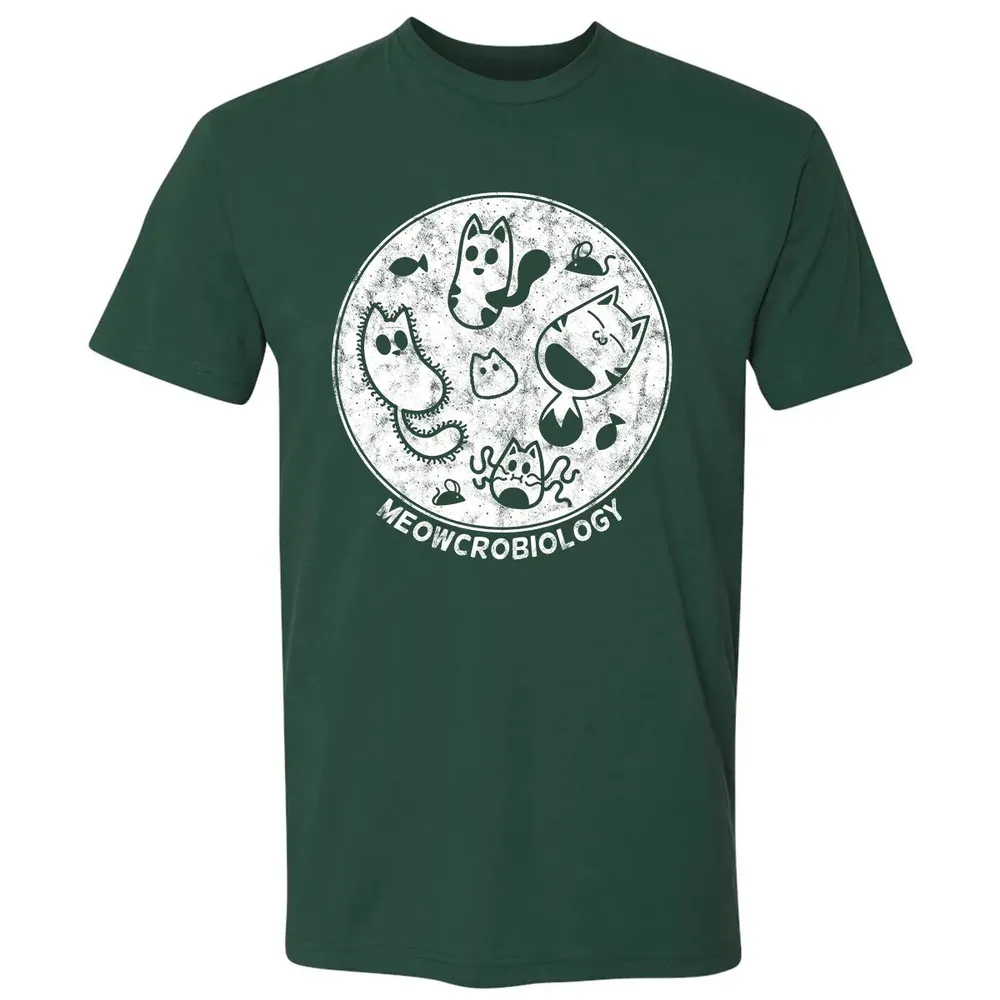 Cute Cat Distressed Bacteria Microbiology Science Premium Unisex T-shirt - 12