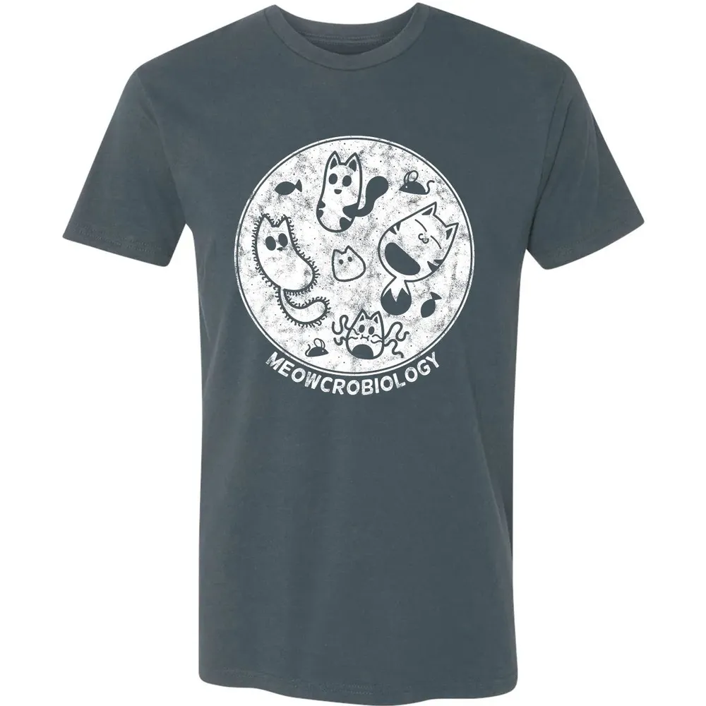 Cute Cat Distressed Bacteria Microbiology Science Premium Unisex T-shirt - 14