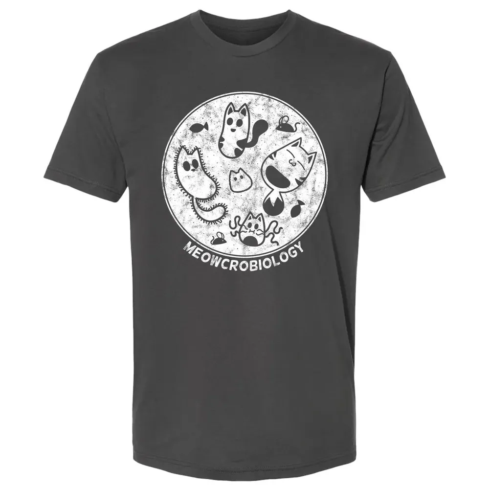 Cute Cat Distressed Bacteria Microbiology Science Premium Unisex T-shirt - 8
