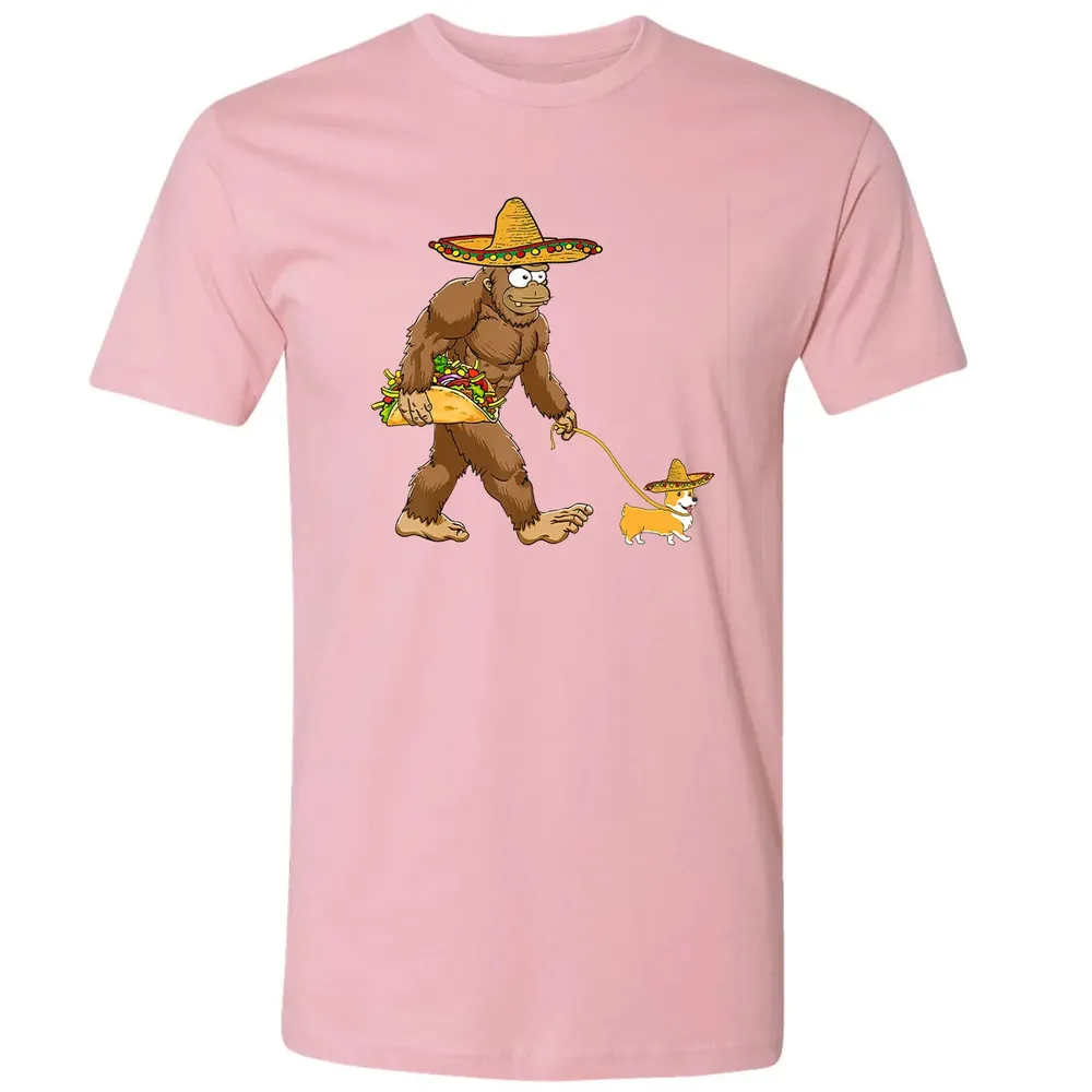 Bigfoot Taco Sombrero Corgi Dog Cinco de Mayo s Premium Unisex T-shirt - 3