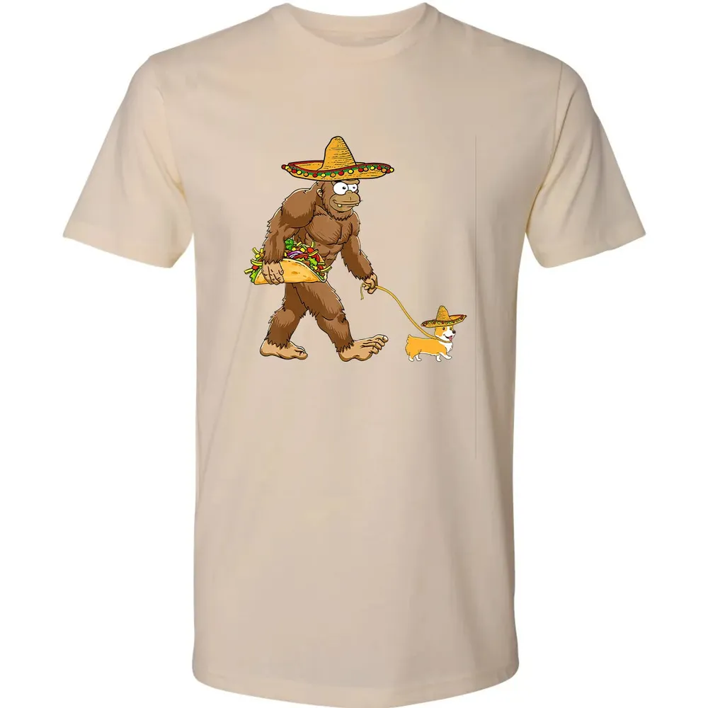 Bigfoot Taco Sombrero Corgi Dog Cinco de Mayo s Premium Unisex T-shirt - 13