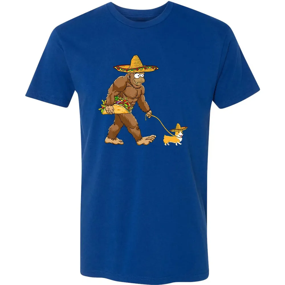 Bigfoot Taco Sombrero Corgi Dog Cinco de Mayo s Premium Unisex T-shirt - 10