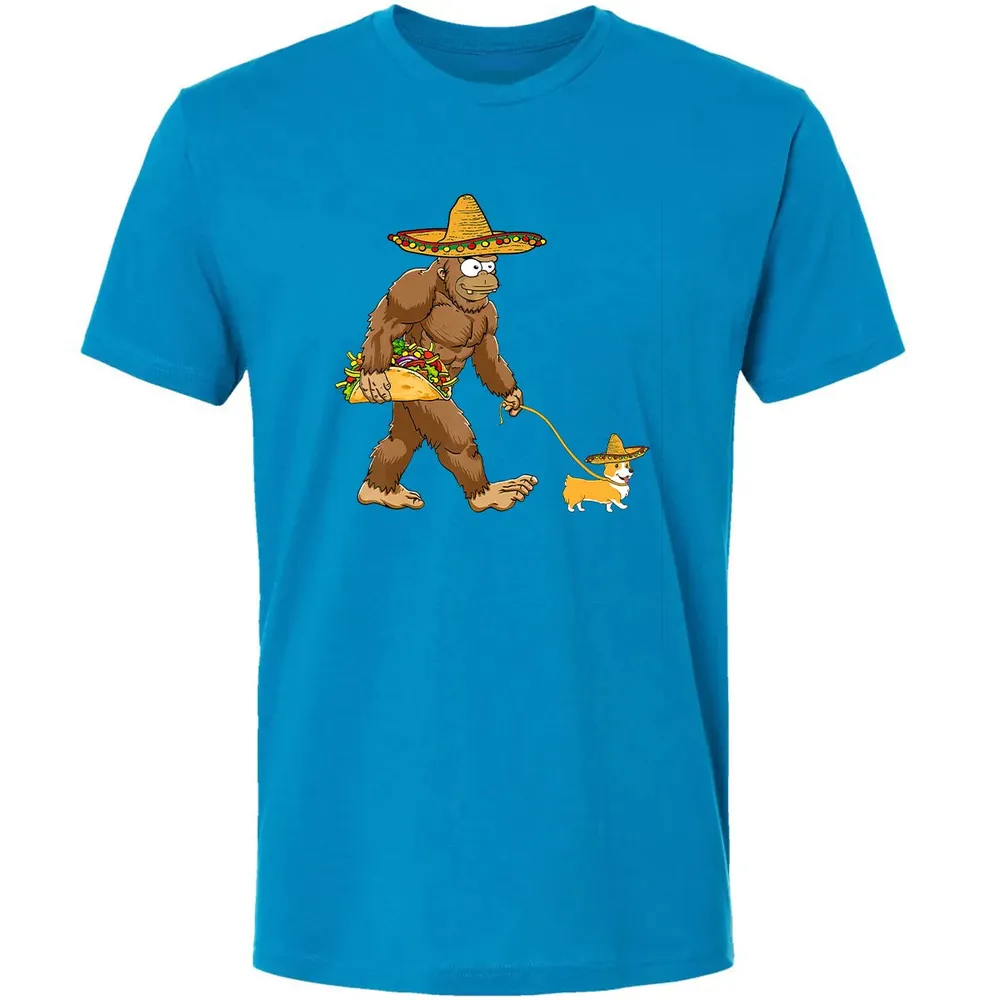 Bigfoot Taco Sombrero Corgi Dog Cinco de Mayo s Premium Unisex T-shirt - 15