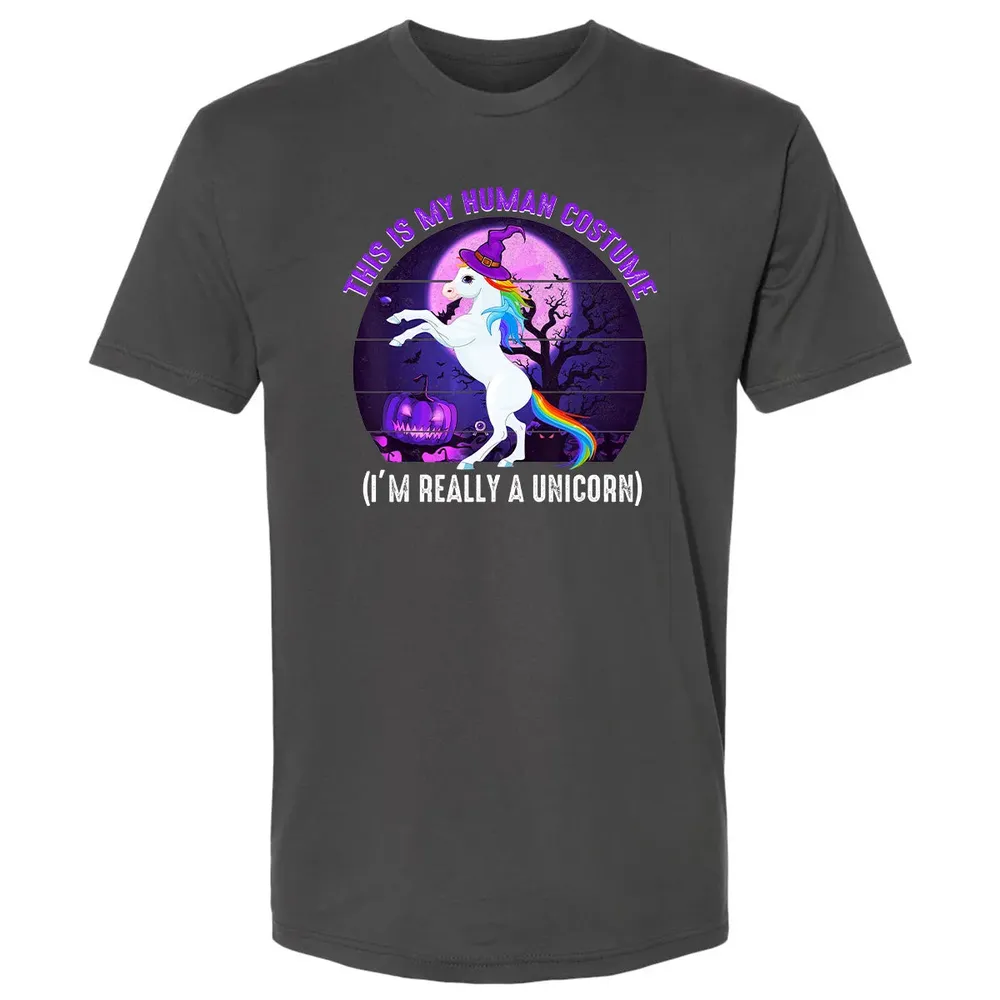 This is My Human Costume Funny Unicorn Halloween Premium Unisex T-shirt - 8