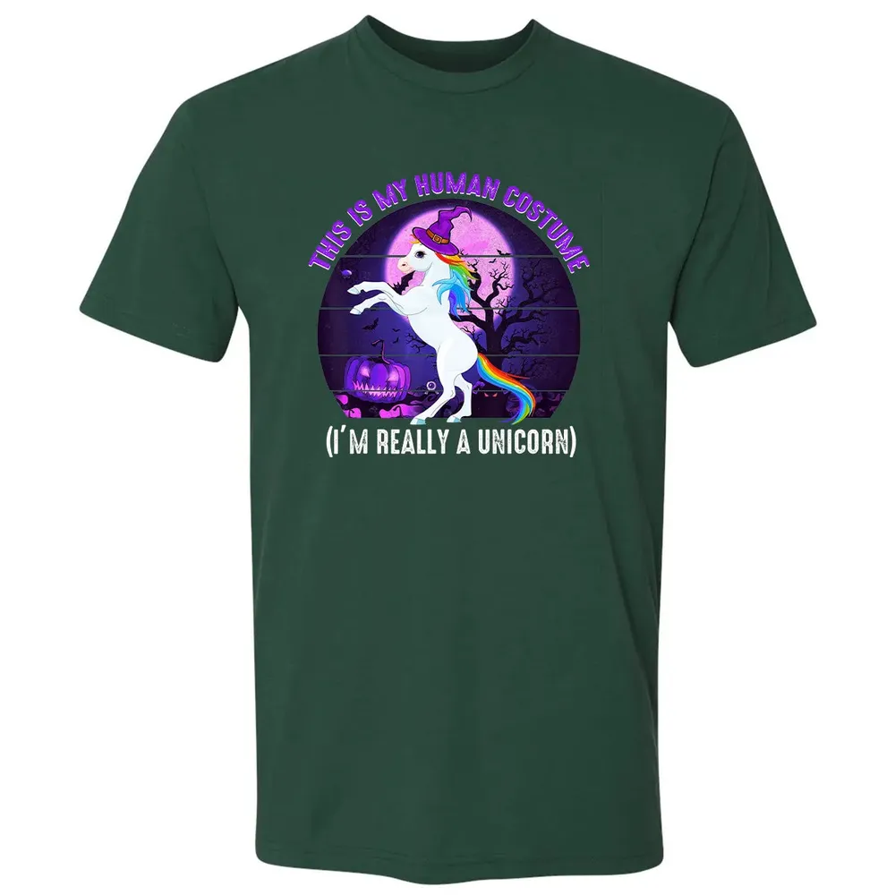 This is My Human Costume Funny Unicorn Halloween Premium Unisex T-shirt - 12