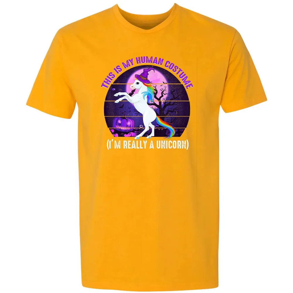 This is My Human Costume Funny Unicorn Halloween Premium Unisex T-shirt - 11