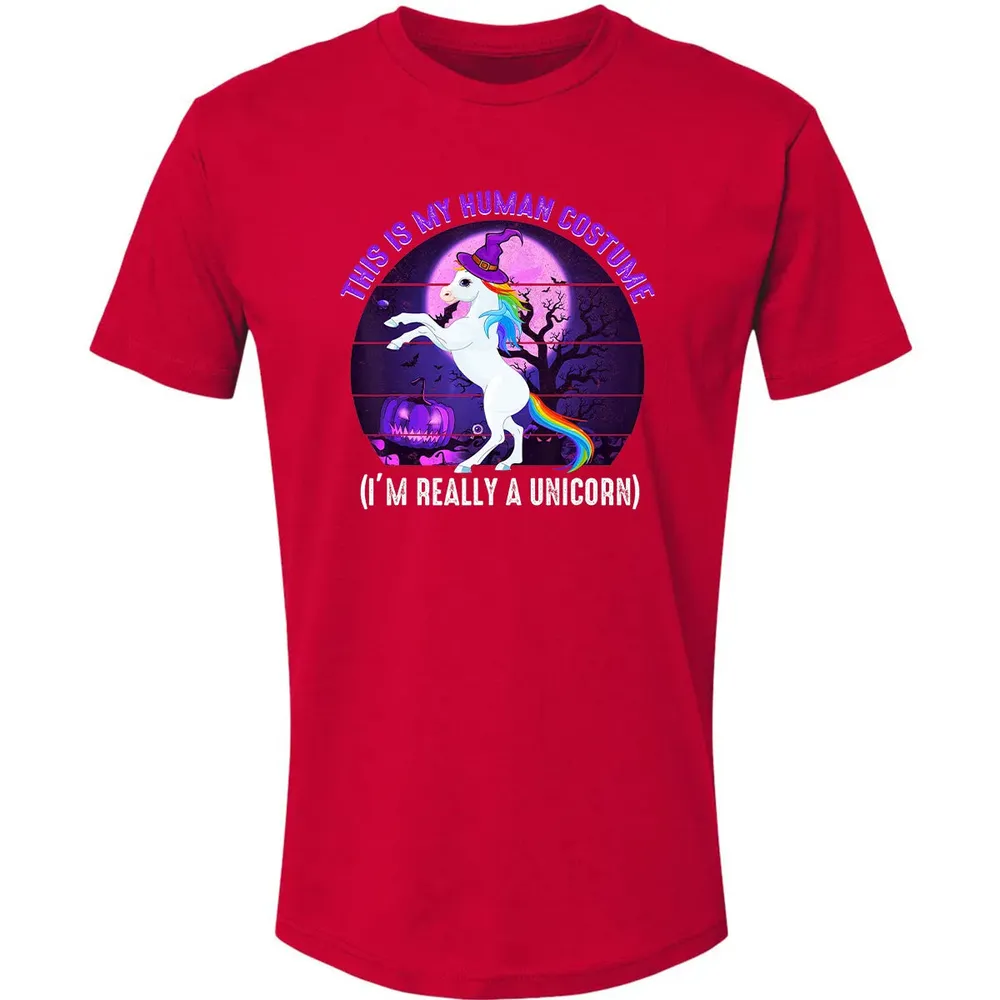 This is My Human Costume Funny Unicorn Halloween Premium Unisex T-shirt - 6