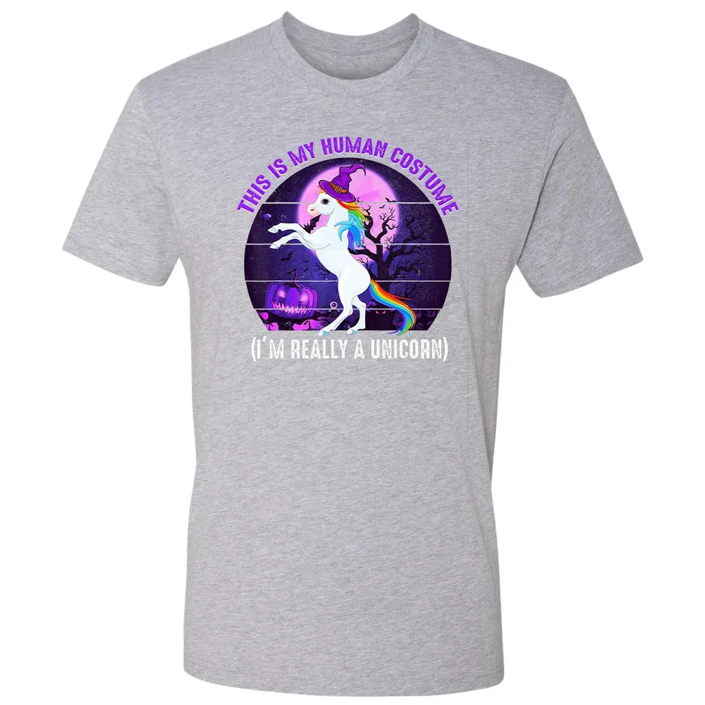 This is My Human Costume Funny Unicorn Halloween Premium Unisex T-shirt - 9