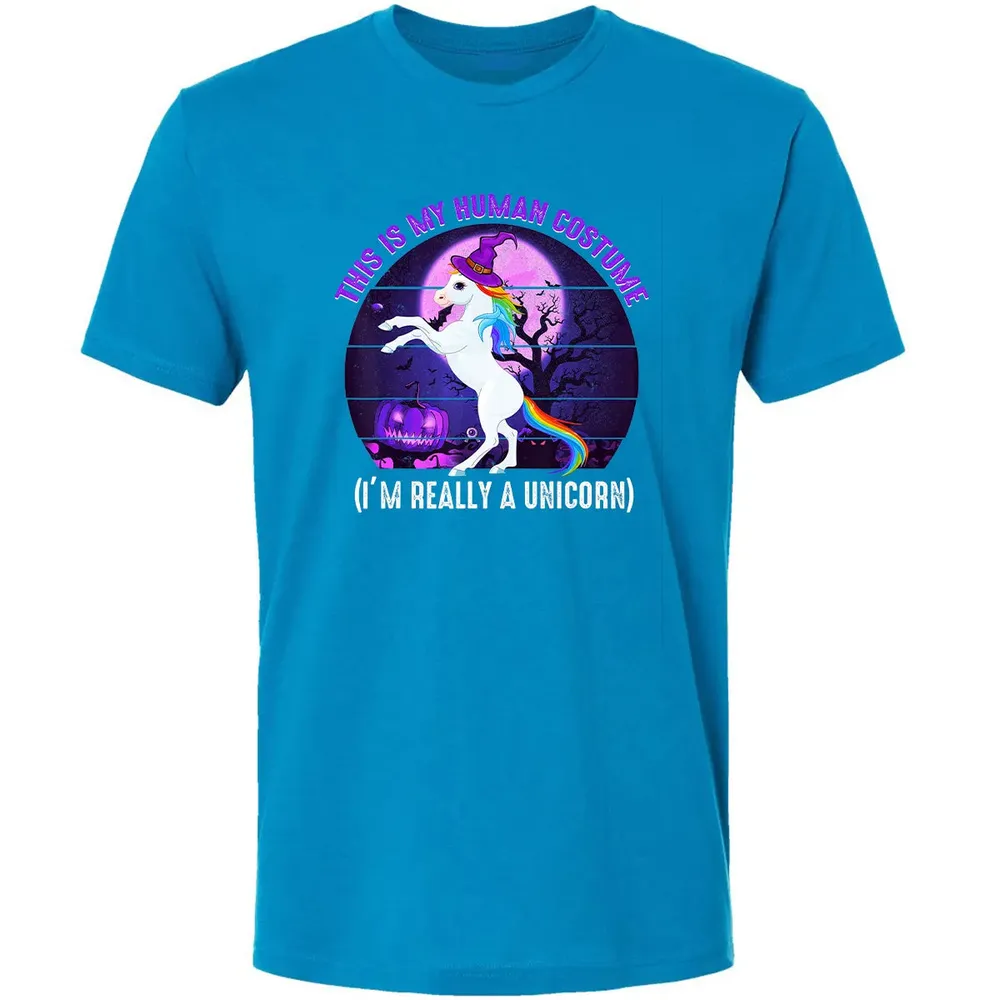 This is My Human Costume Funny Unicorn Halloween Premium Unisex T-shirt - 15