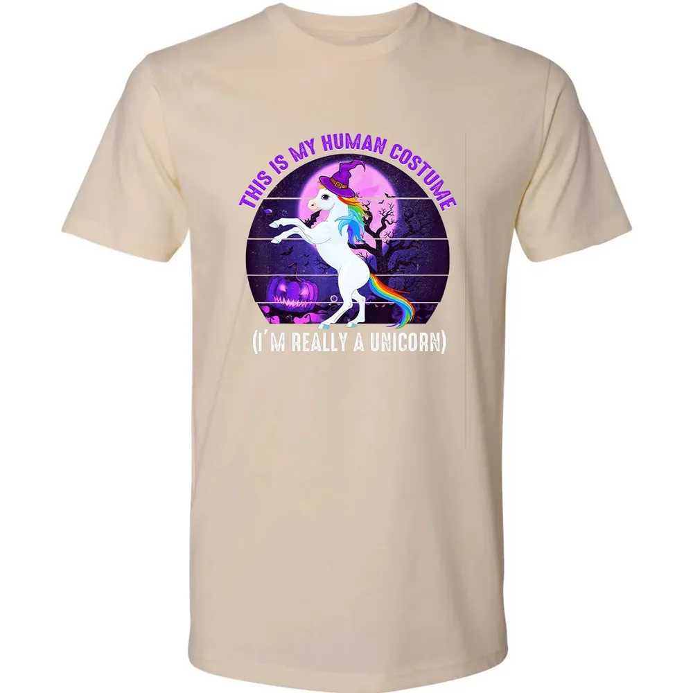 This is My Human Costume Funny Unicorn Halloween Premium Unisex T-shirt - 13