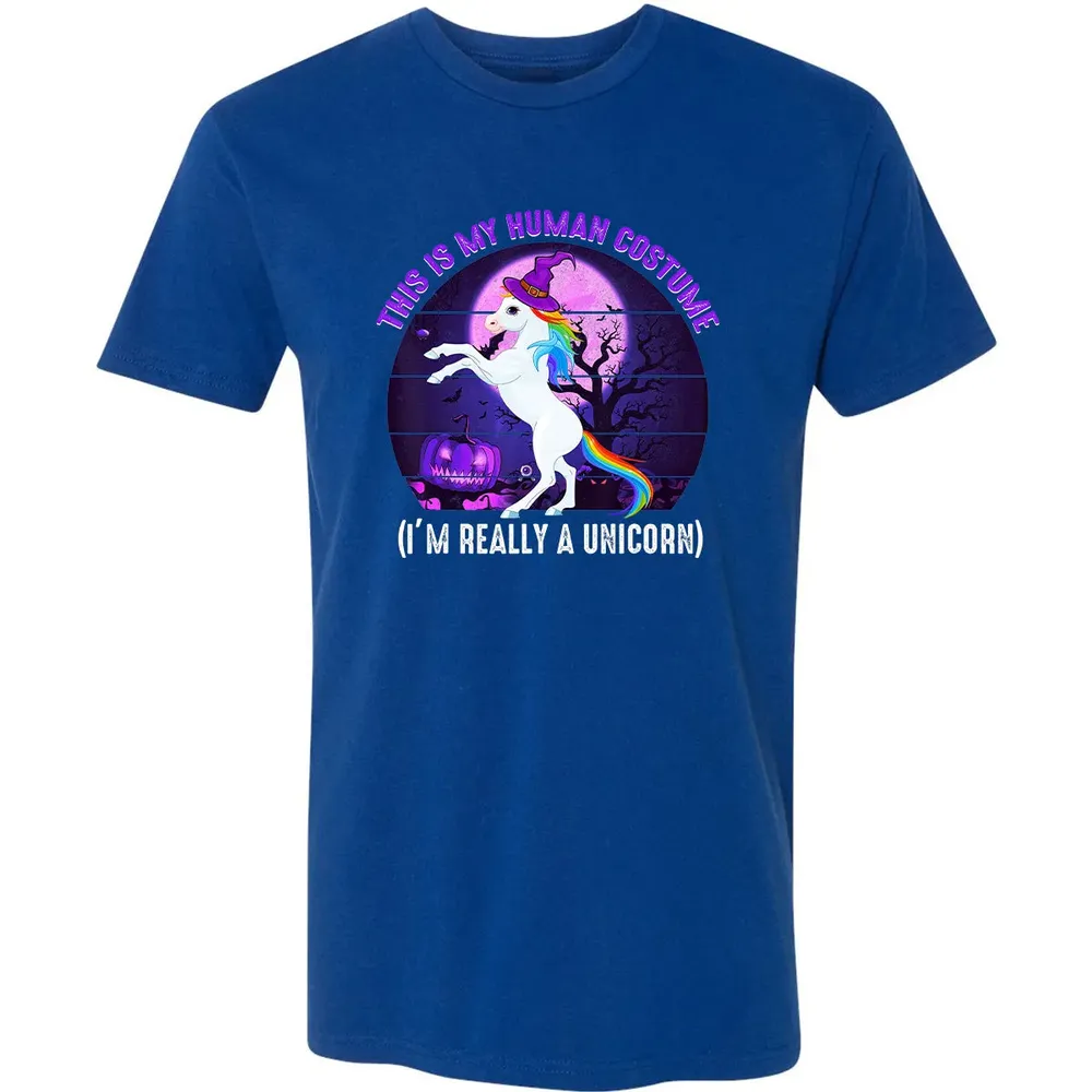 This is My Human Costume Funny Unicorn Halloween Premium Unisex T-shirt - 10