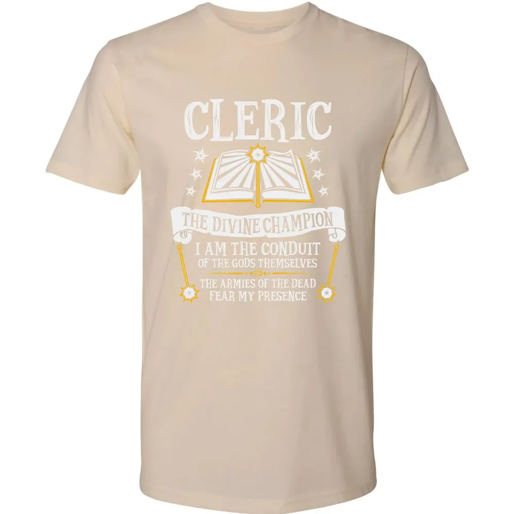 CLERIC, THE DIVINE CHAMPION (Black) Premium Unisex T-shirt - 13