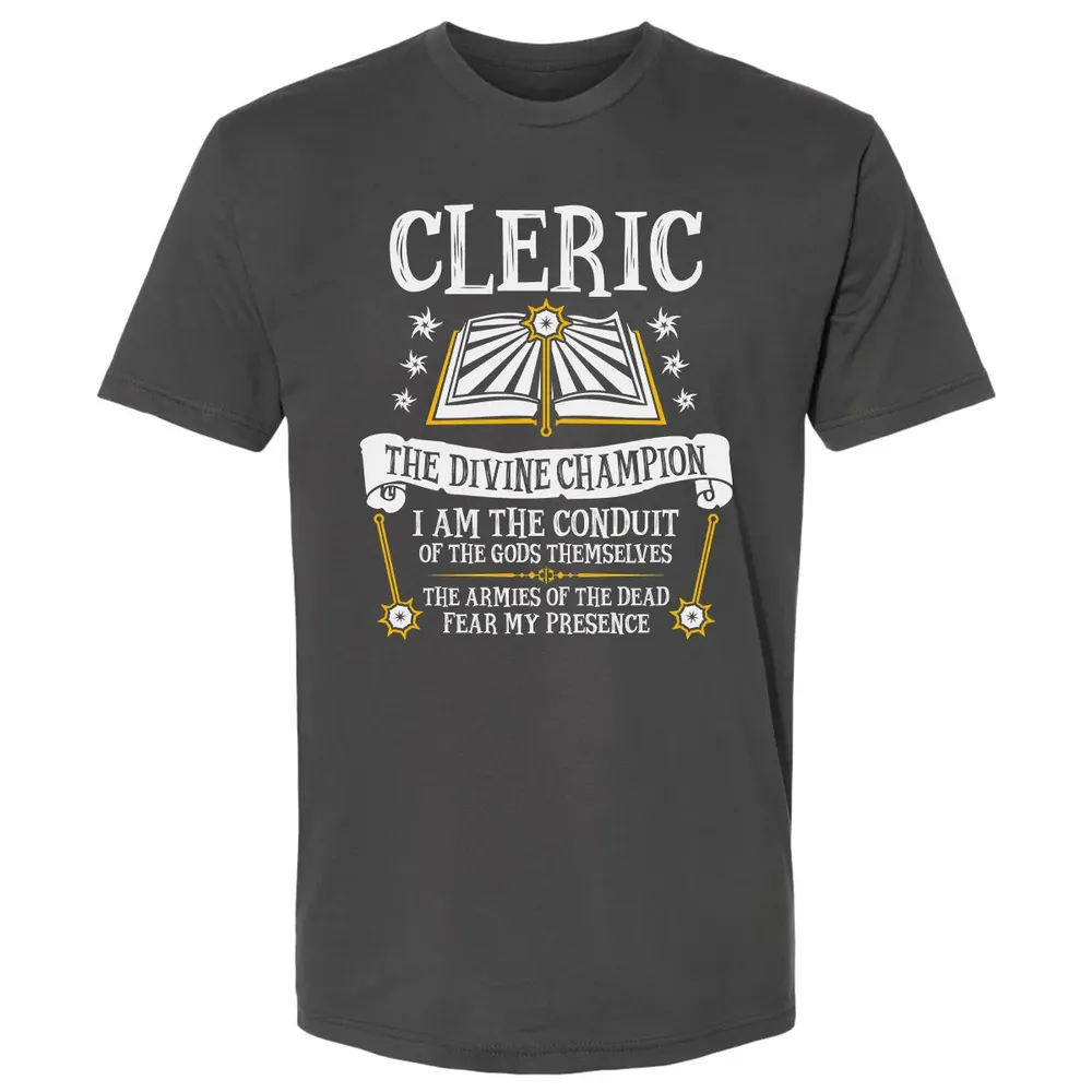 CLERIC, THE DIVINE CHAMPION (Black) Premium Unisex T-shirt - 8
