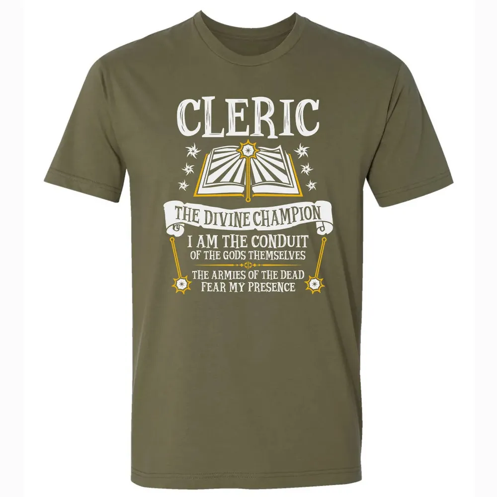 CLERIC, THE DIVINE CHAMPION (Black) Premium Unisex T-shirt - 5