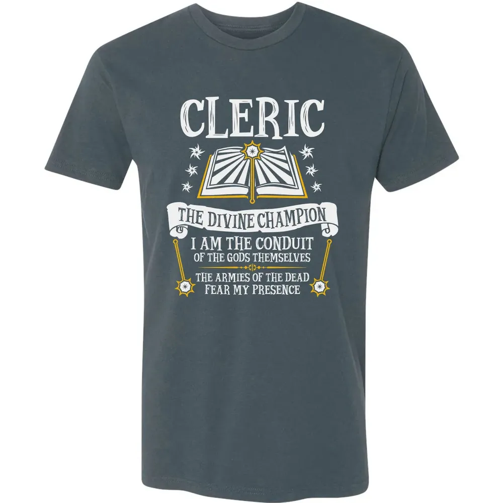 CLERIC, THE DIVINE CHAMPION (Black) Premium Unisex T-shirt - 14