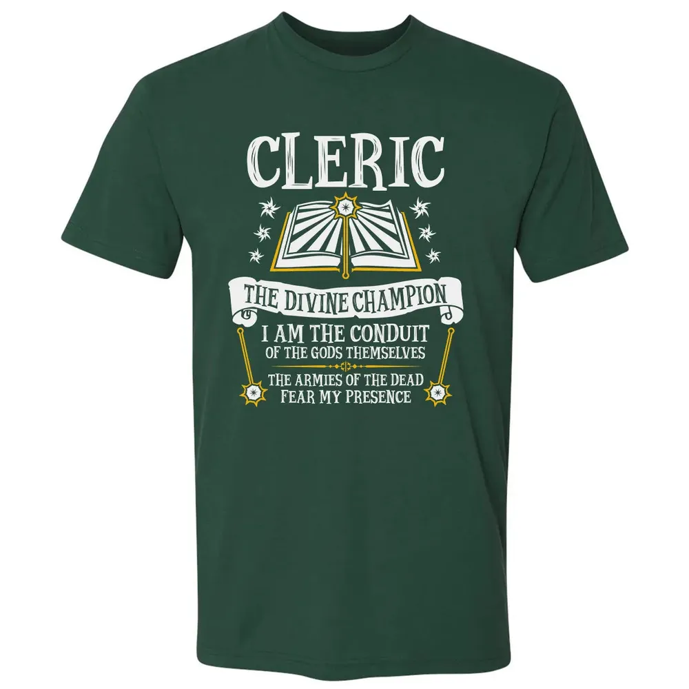 CLERIC, THE DIVINE CHAMPION (Black) Premium Unisex T-shirt - 12