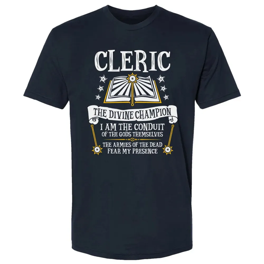 CLERIC, THE DIVINE CHAMPION (Black) Premium Unisex T-shirt - 2