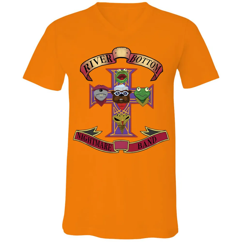 Unisex V-neck T-shirt - Black - THANGFIXED (Copy) - Orange - 11