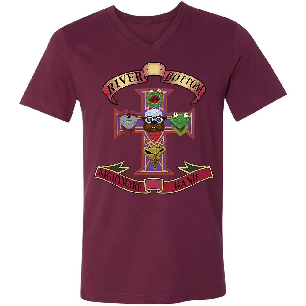 Unisex V-neck T-shirt - Black - THANGFIXED (Copy) - Maroon - 6