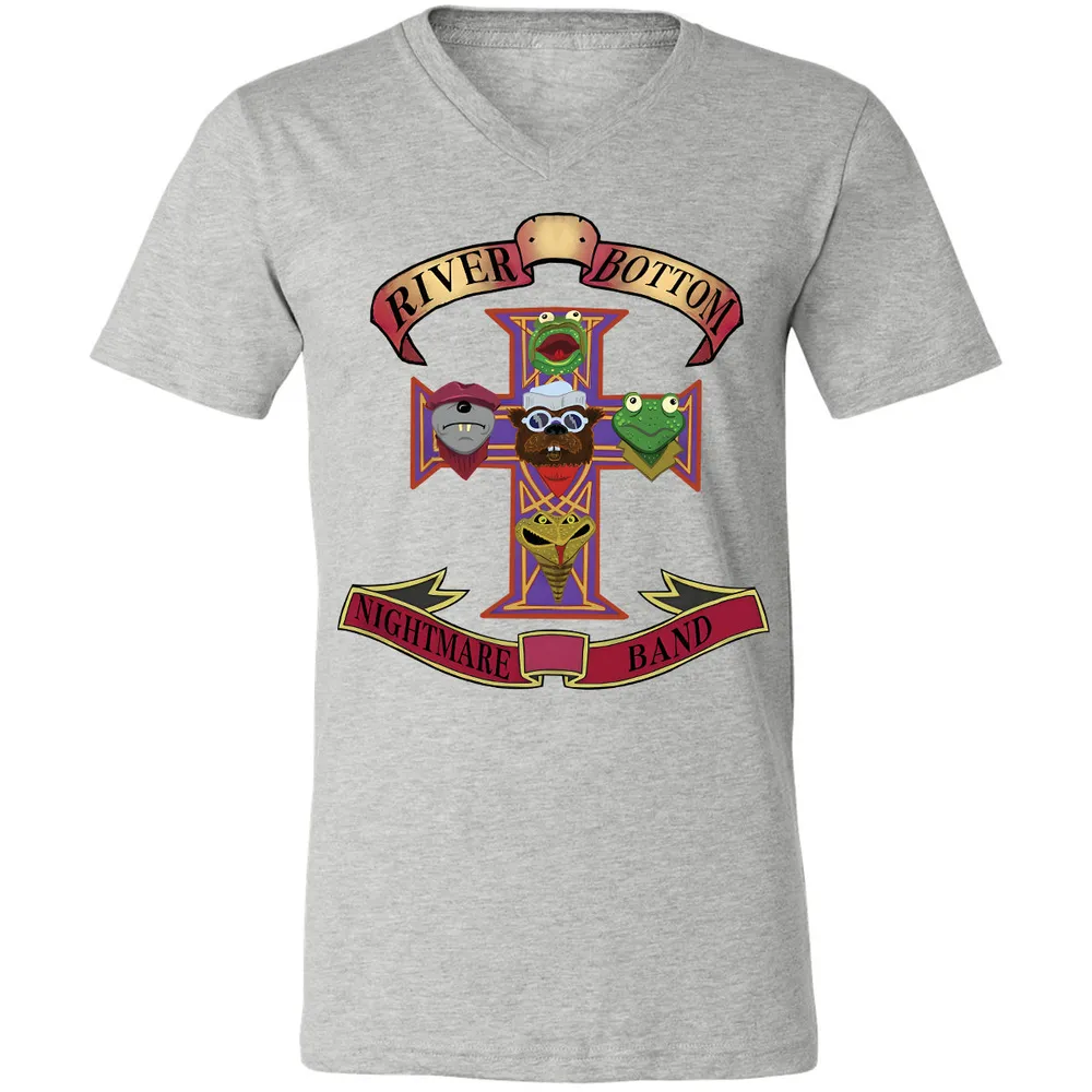 Unisex V-neck T-shirt - Black - THANGFIXED (Copy) - Athletic Heather - 7