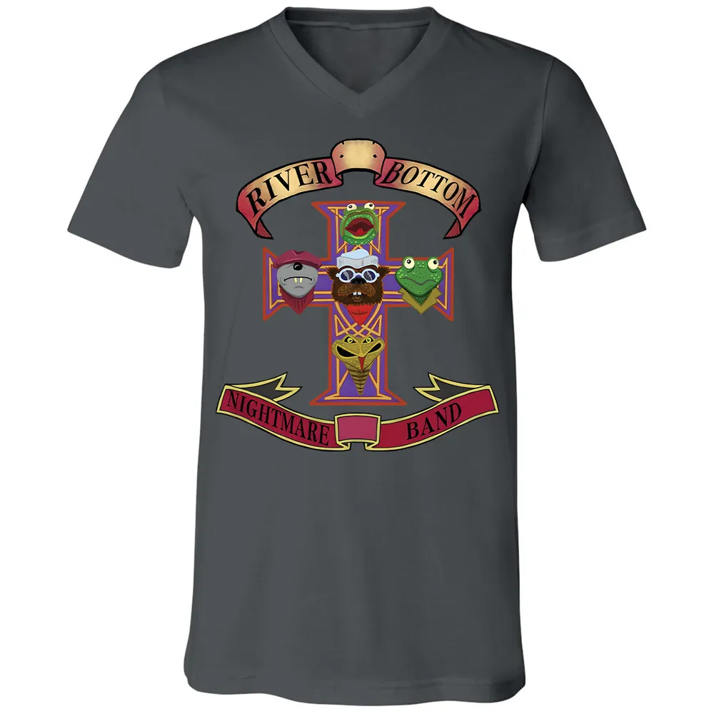 Unisex V-neck T-shirt - Black - THANGFIXED (Copy) - Asphalt - 12