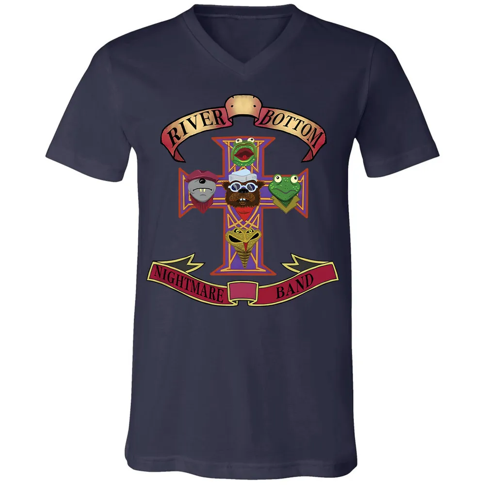 Unisex V-neck T-shirt - Black - THANGFIXED (Copy) - Navy - 2