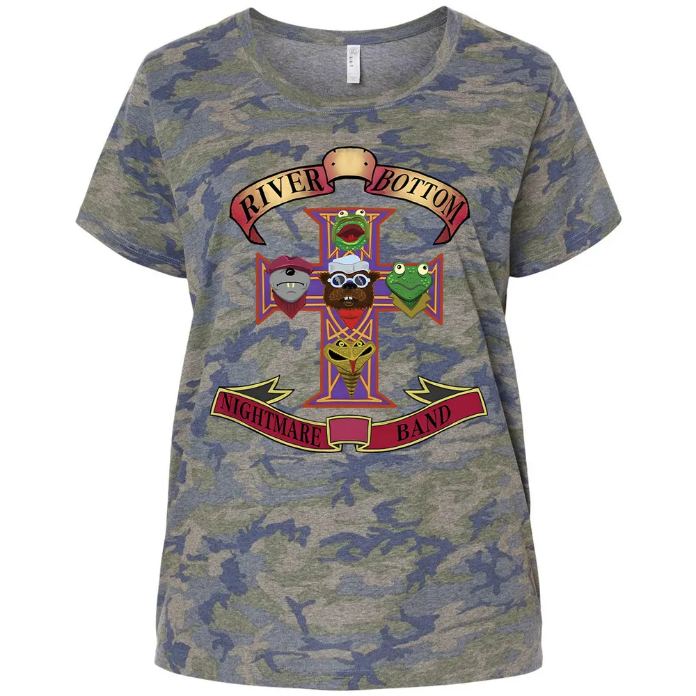 Ladies Curvy Jersey - Black - THANGFIXED (Copy) - Vintage Camo - 5