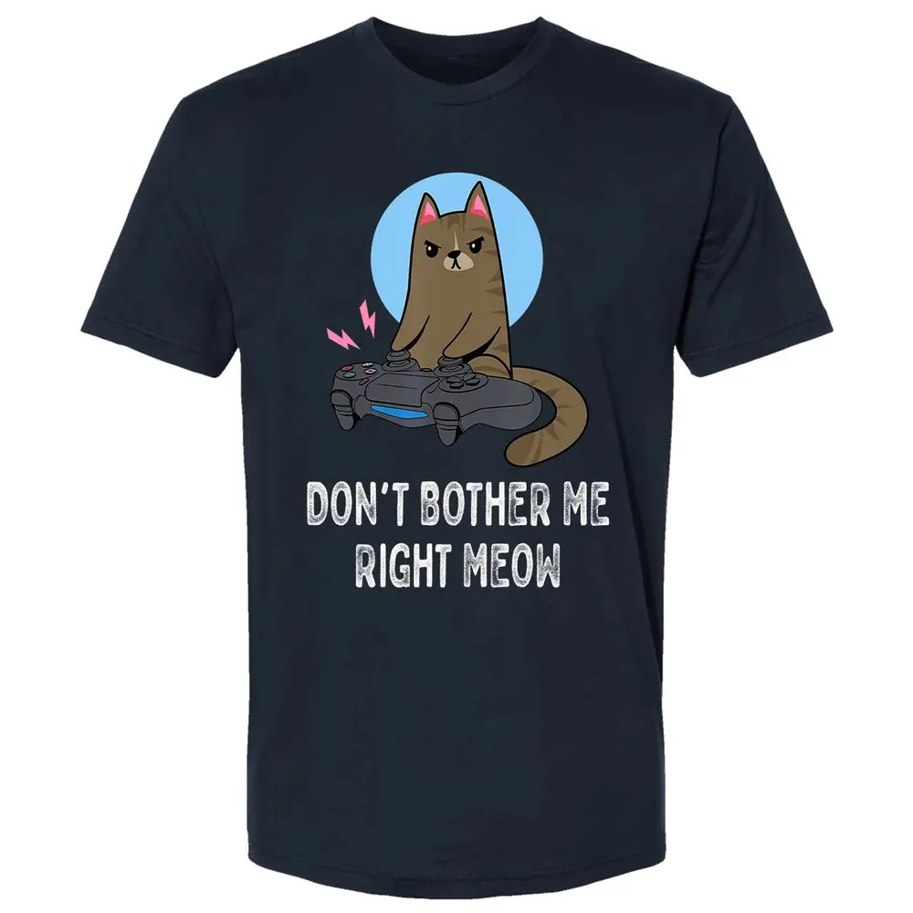 Don't Bother Me Right Meow   Funny Video Gamer & Cat Lover Premium Unisex T-shirt - 2