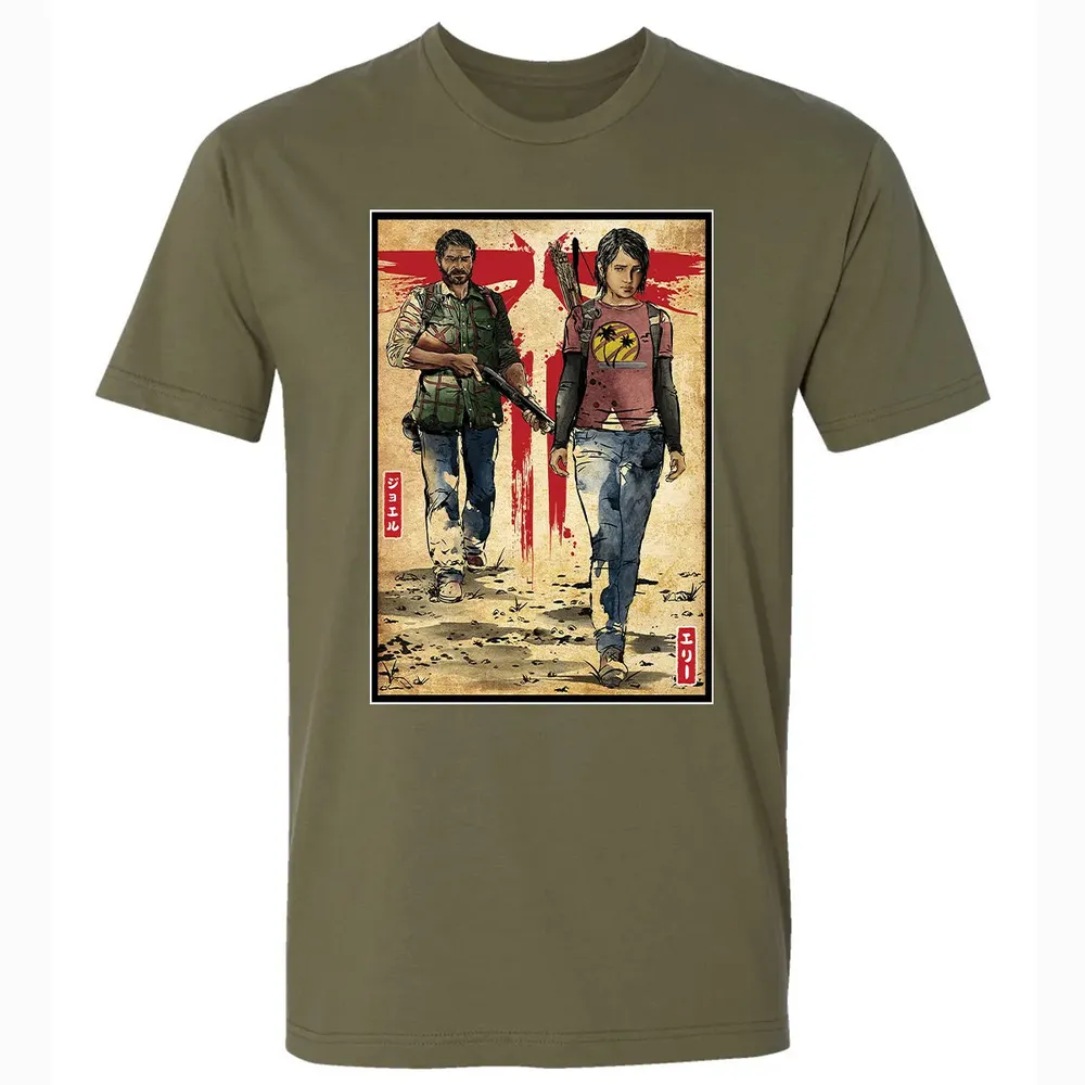 Joel and Ellie woodblock Premium Unisex T-shirt - 5