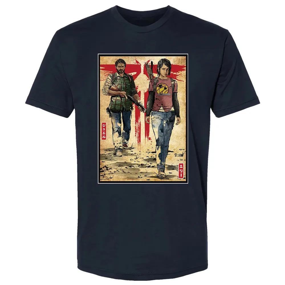 Joel and Ellie woodblock Premium Unisex T-shirt - 2