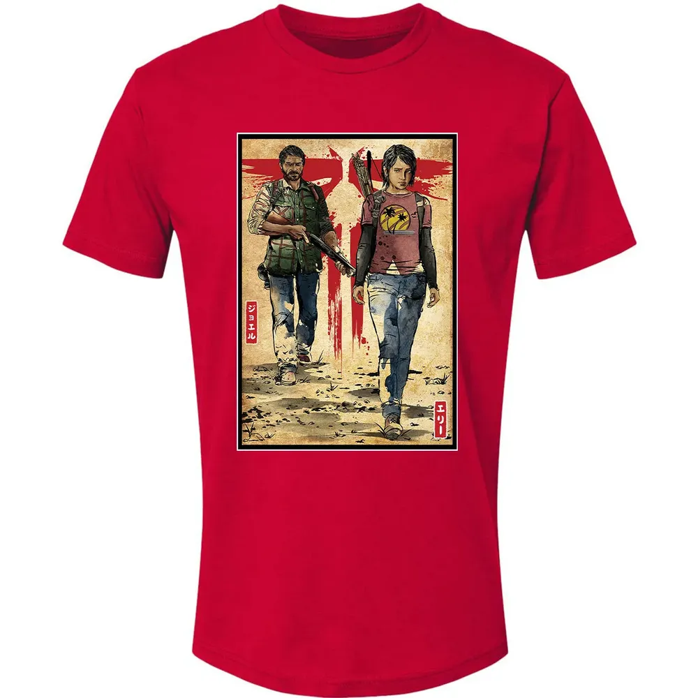 Joel and Ellie woodblock Premium Unisex T-shirt - 6