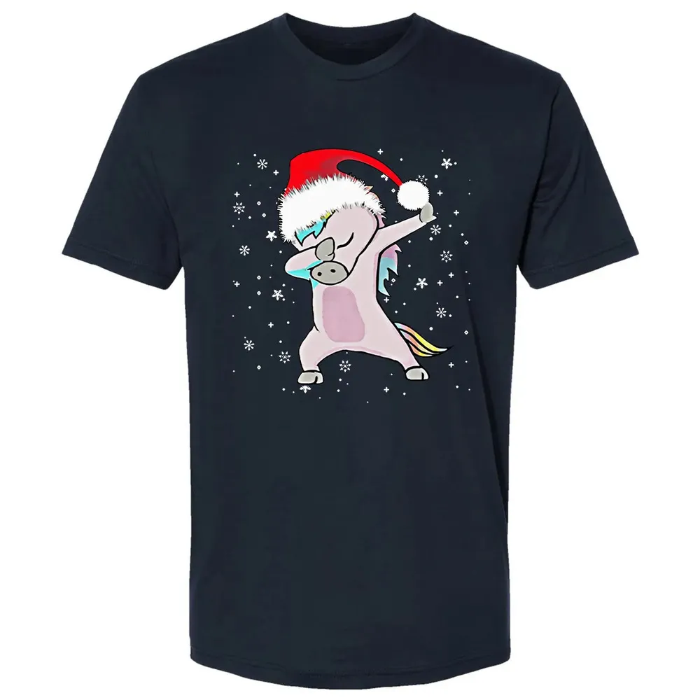 Unicorn Dabbing Christmas Premium Unisex T-shirt - 2
