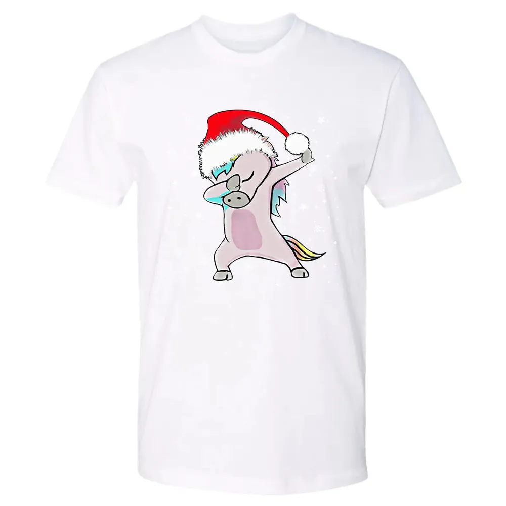 Unicorn Dabbing Christmas Premium Unisex T-shirt - 4