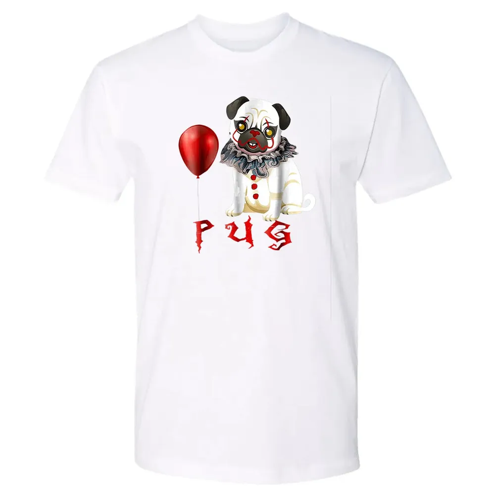 Pug Clown Funny Halloween Costume Horror Balloon Gift T Premium Unisex T-shirt - 4