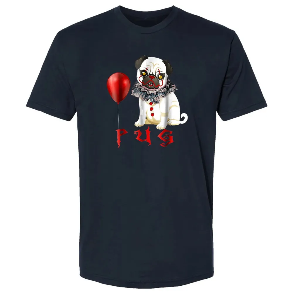 Pug Clown Funny Halloween Costume Horror Balloon Gift T Premium Unisex T-shirt - 2