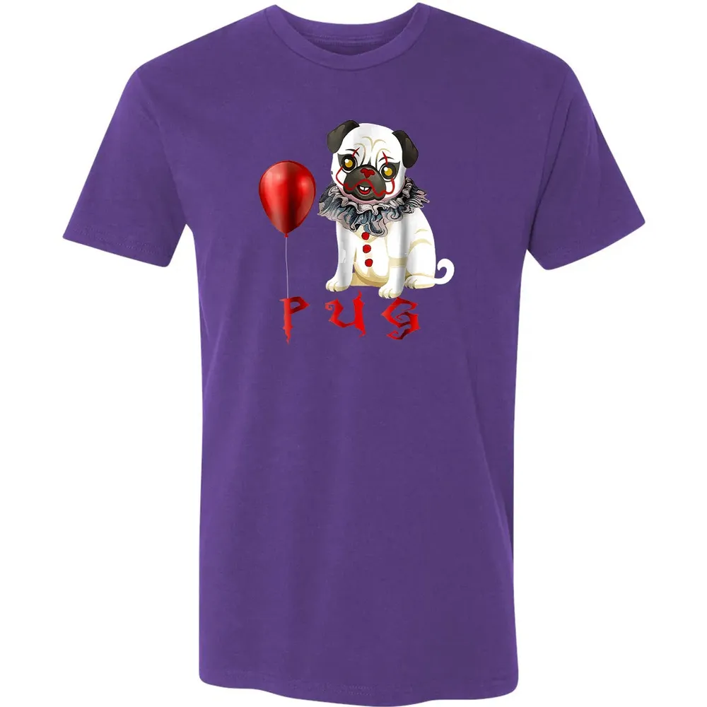 Pug Clown Funny Halloween Costume Horror Balloon Gift T Premium Unisex T-shirt - 7