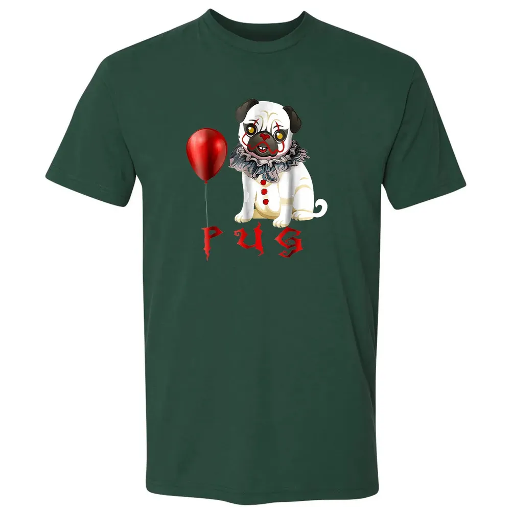 Pug Clown Funny Halloween Costume Horror Balloon Gift T Premium Unisex T-shirt - 12
