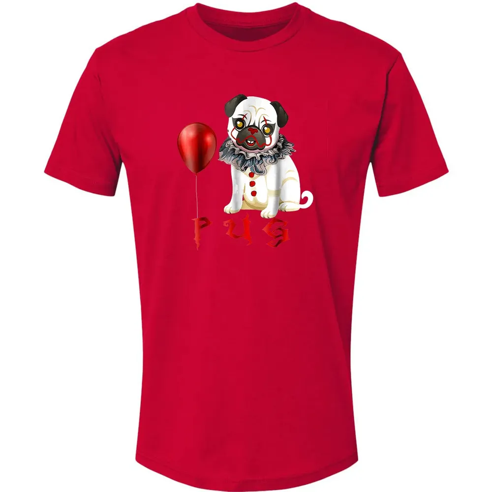 Pug Clown Funny Halloween Costume Horror Balloon Gift T Premium Unisex T-shirt - 6