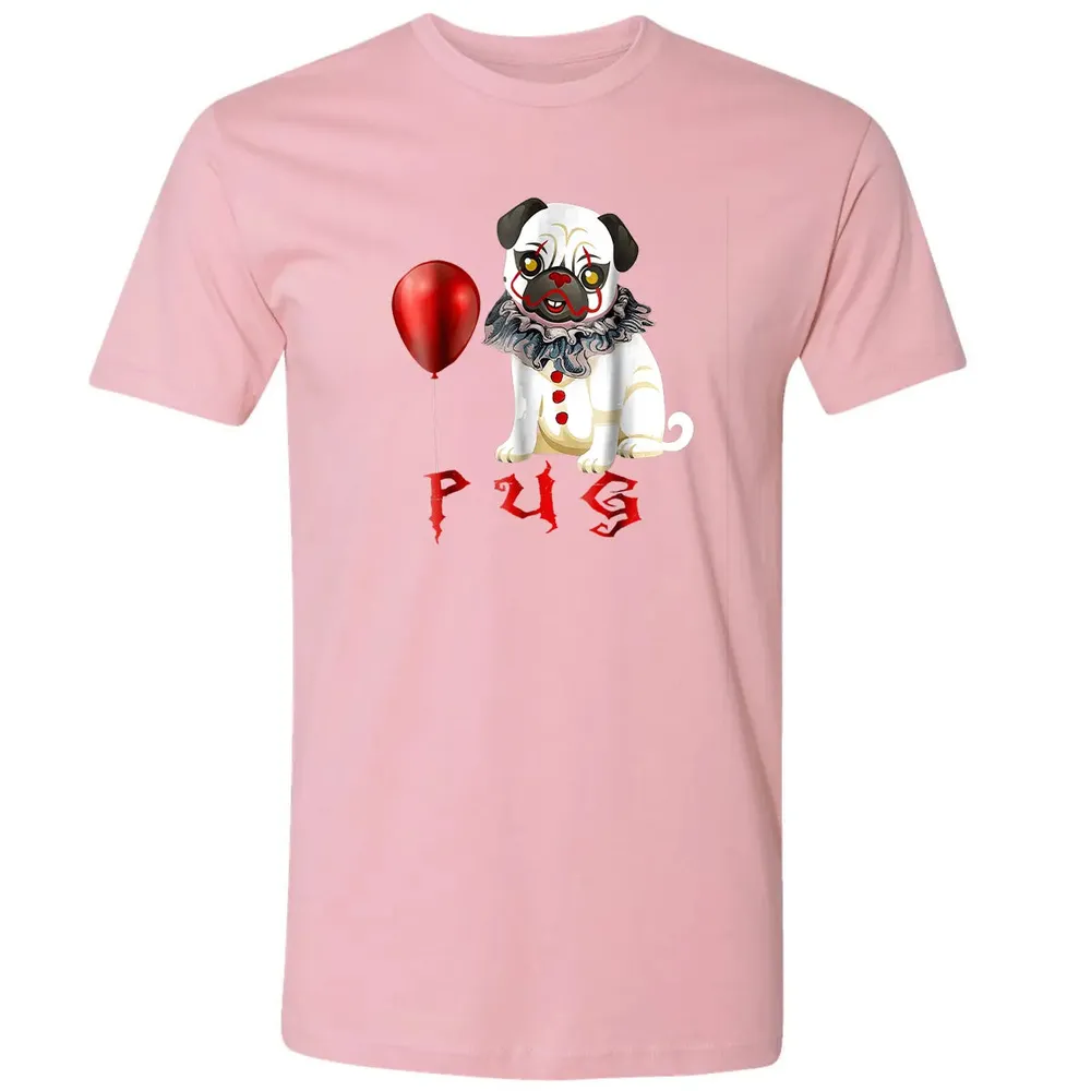 Pug Clown Funny Halloween Costume Horror Balloon Gift T Premium Unisex T-shirt - 3