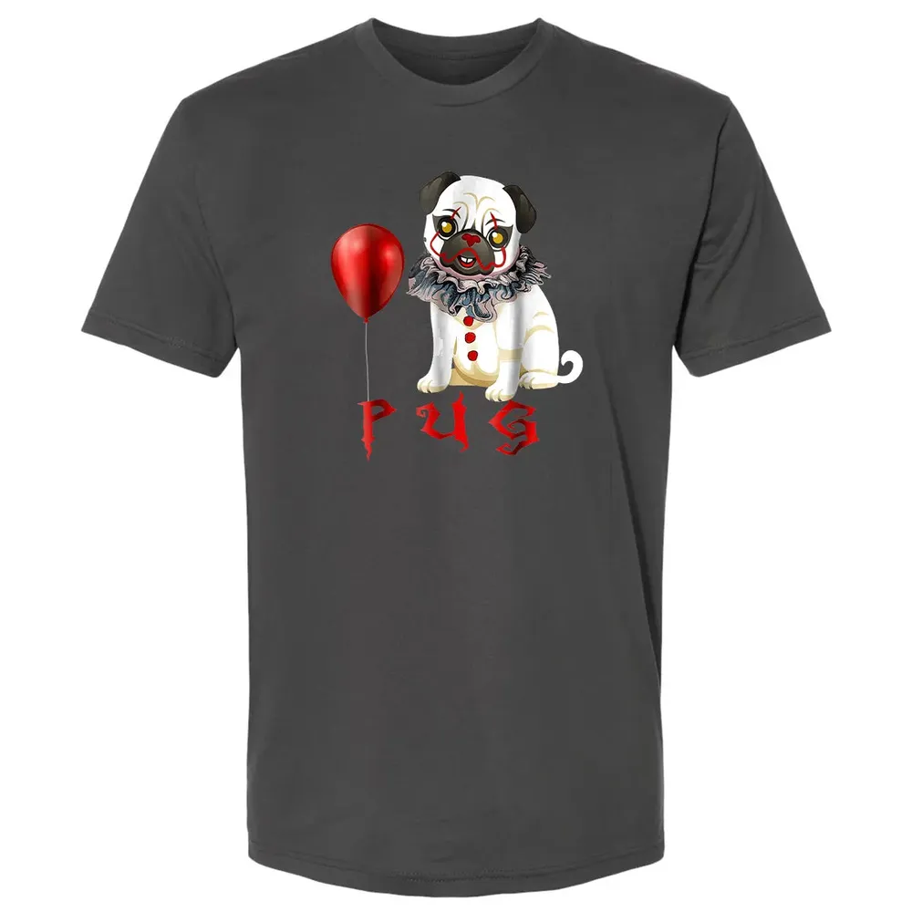 Pug Clown Funny Halloween Costume Horror Balloon Gift T Premium Unisex T-shirt - 8