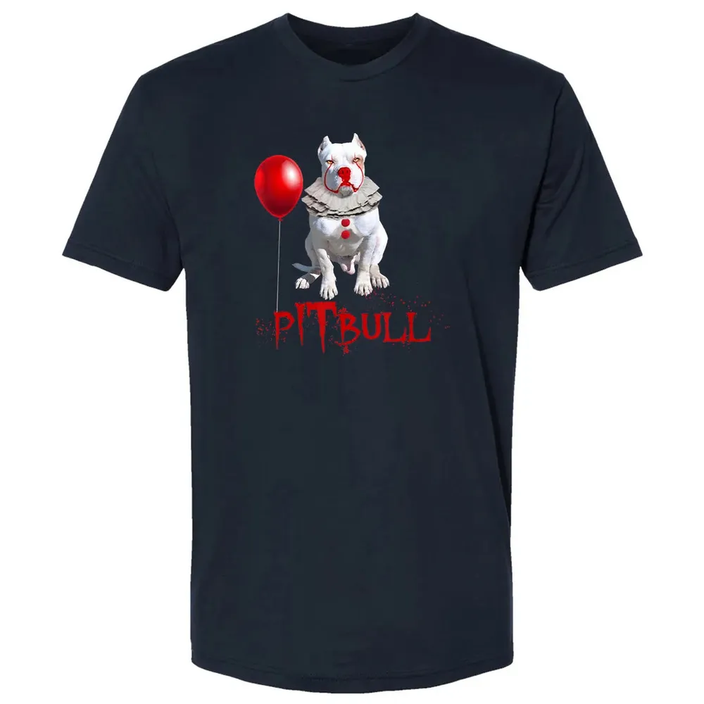 Pitbull IT Clown For Halloween Day Horror  Gift Premium Unisex T-shirt - 2