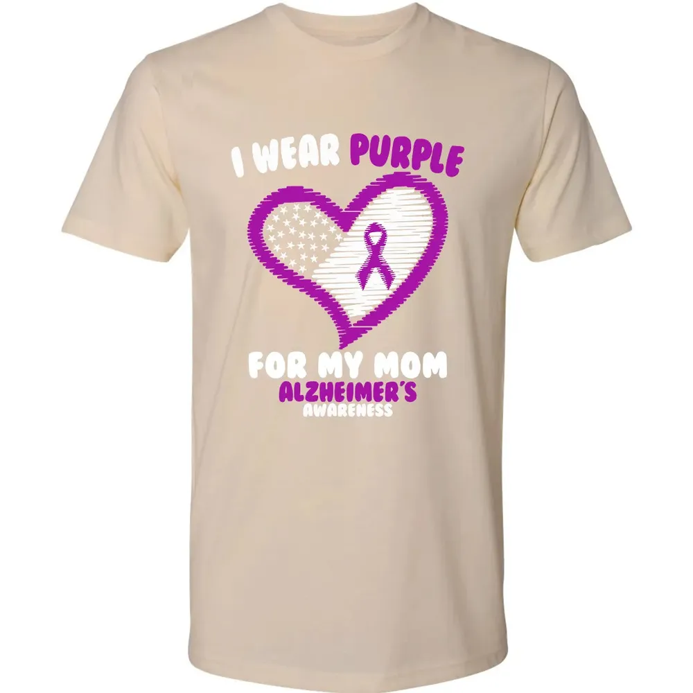 I Wear Purple For My Mom Alzheimer's Awareness Premium Unisex T-shirt - 13
