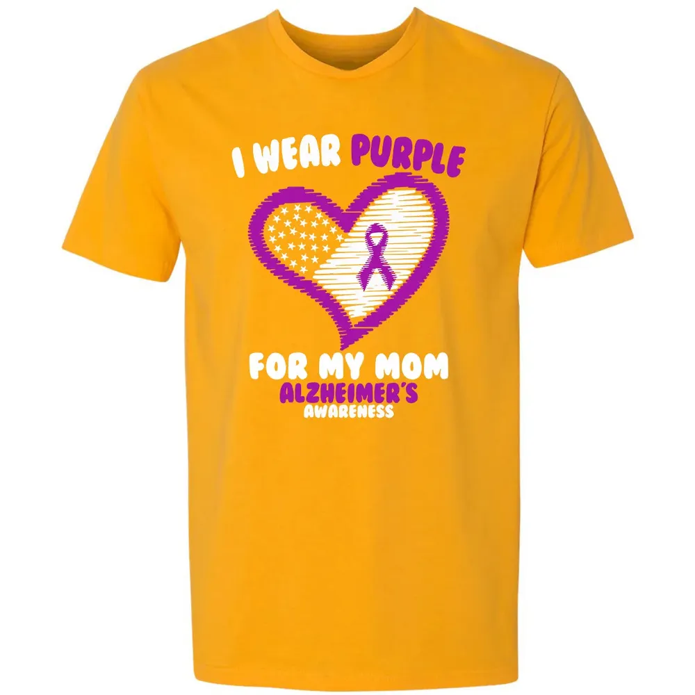 I Wear Purple For My Mom Alzheimer's Awareness Premium Unisex T-shirt - 11