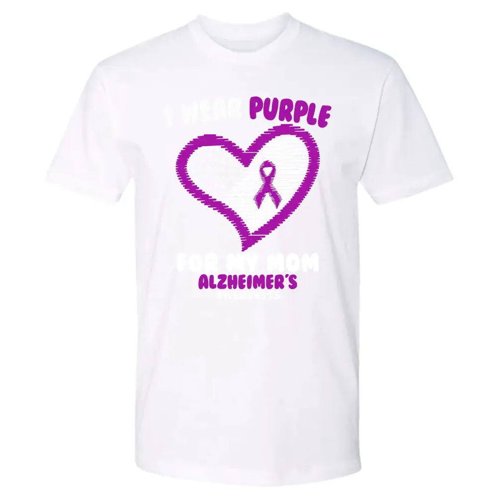 I Wear Purple For My Mom Alzheimer's Awareness Premium Unisex T-shirt - 4