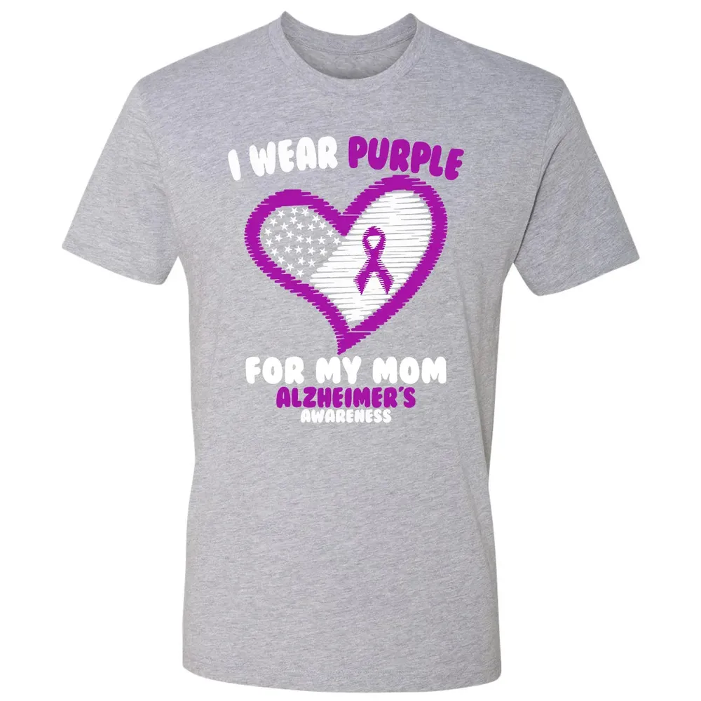 I Wear Purple For My Mom Alzheimer's Awareness Premium Unisex T-shirt - 9
