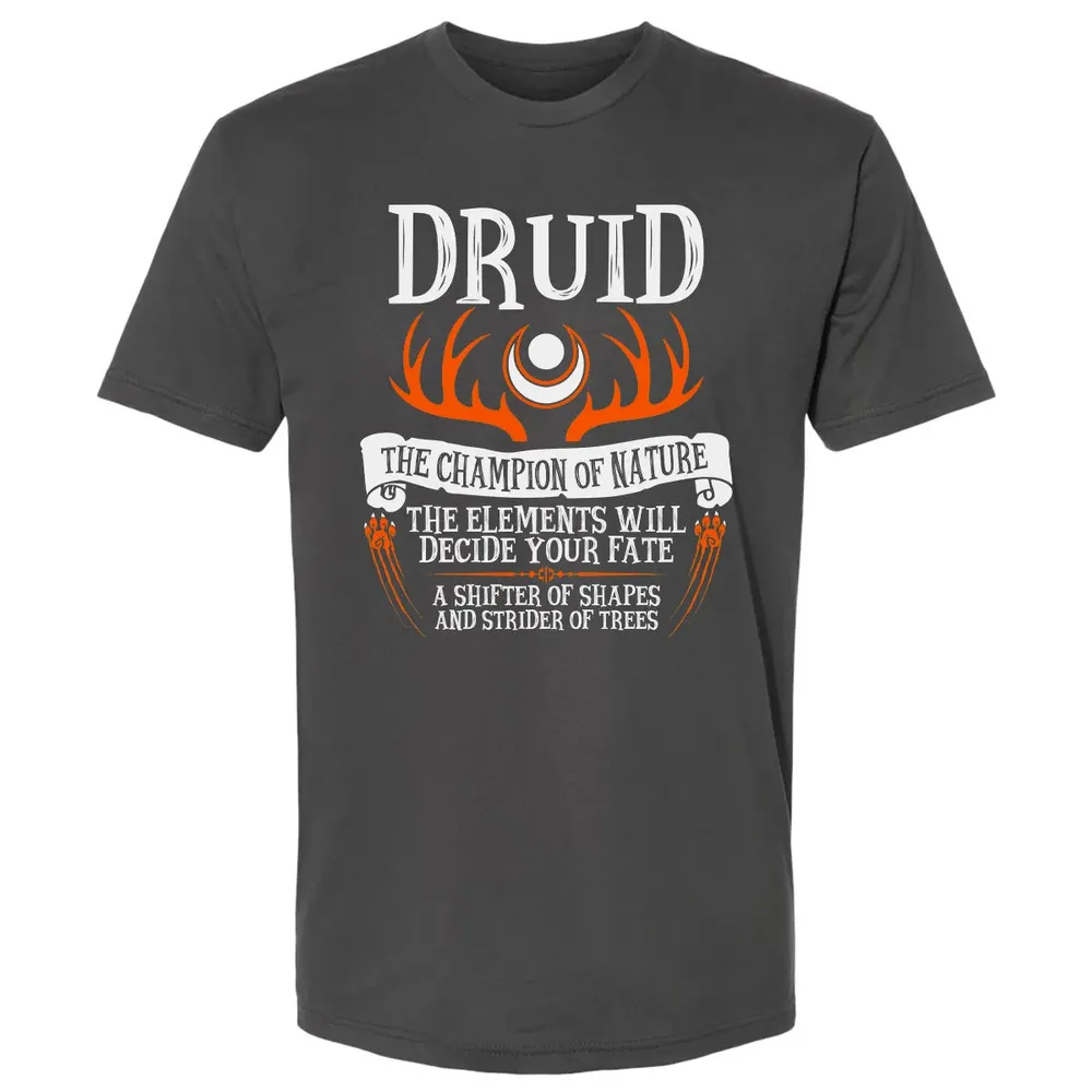 DRUID, THE CHAMPION OF NATURE (Black) Premium Unisex T-shirt - 8