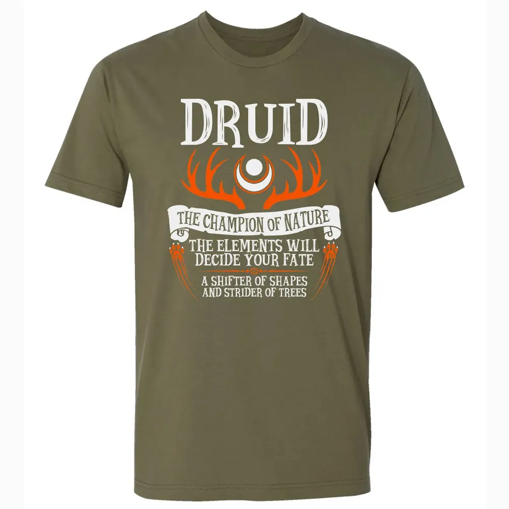 DRUID, THE CHAMPION OF NATURE (Black) Premium Unisex T-shirt - 5