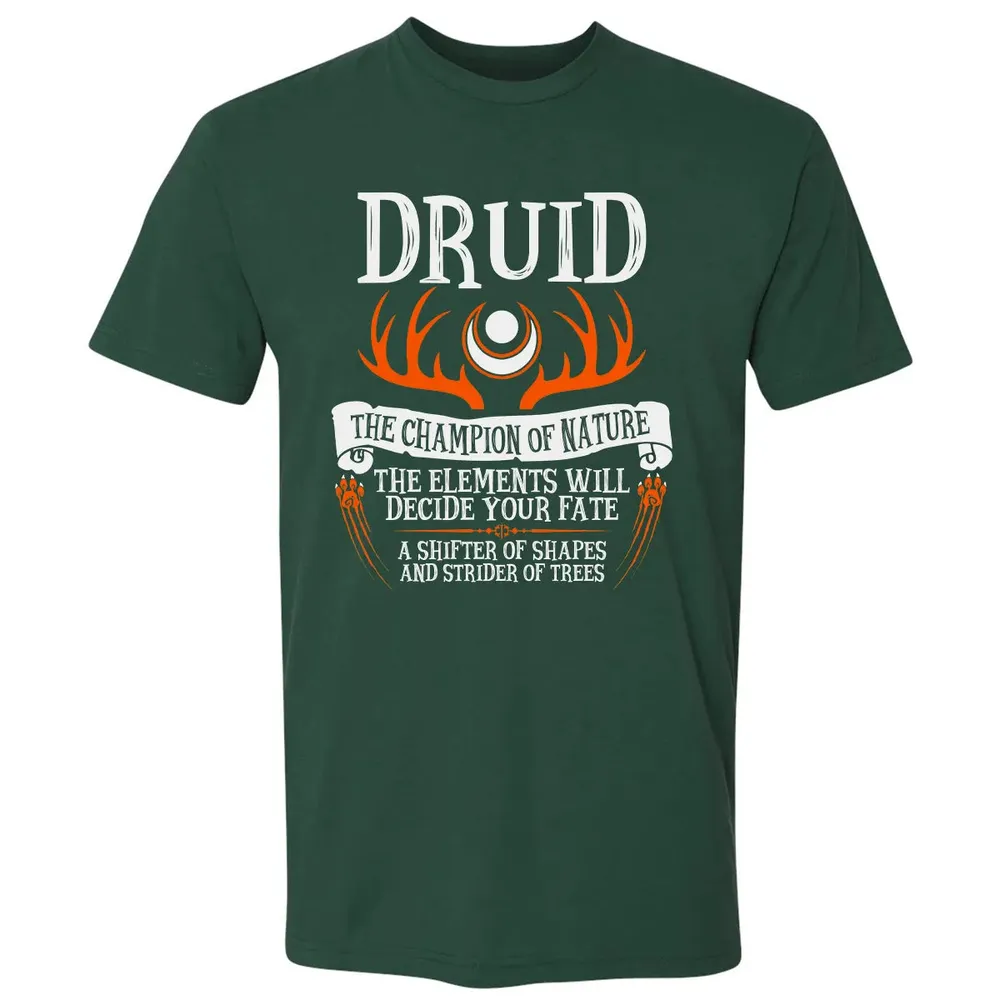 DRUID, THE CHAMPION OF NATURE (Black) Premium Unisex T-shirt - 12