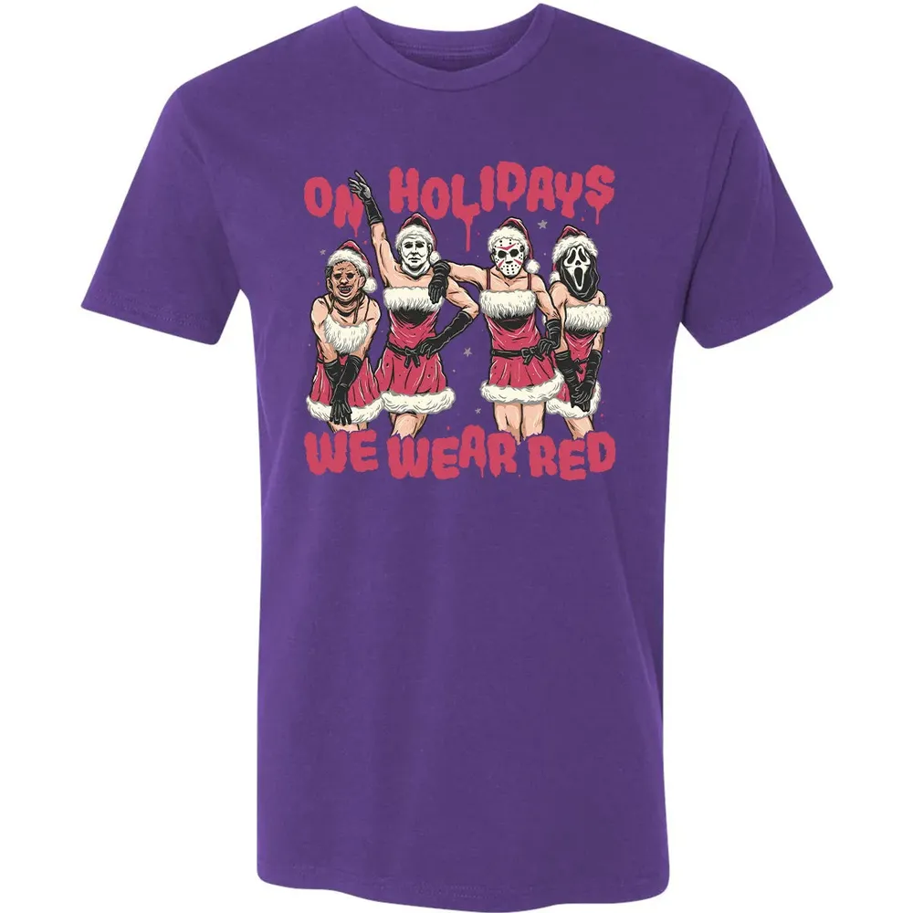 On Holidays We Wear Red Premium Unisex T-shirt - 7