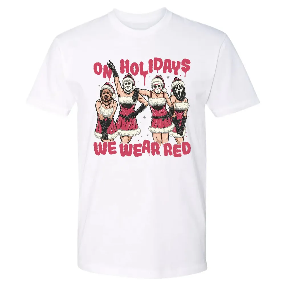 On Holidays We Wear Red Premium Unisex T-shirt - 4
